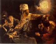 REMBRANDT Harmenszoon van Rijn Belshassar Feast, oil